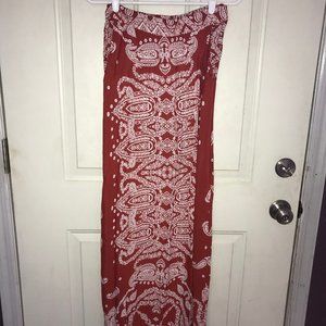 Staring at Stars red and white flowy maxi skirt